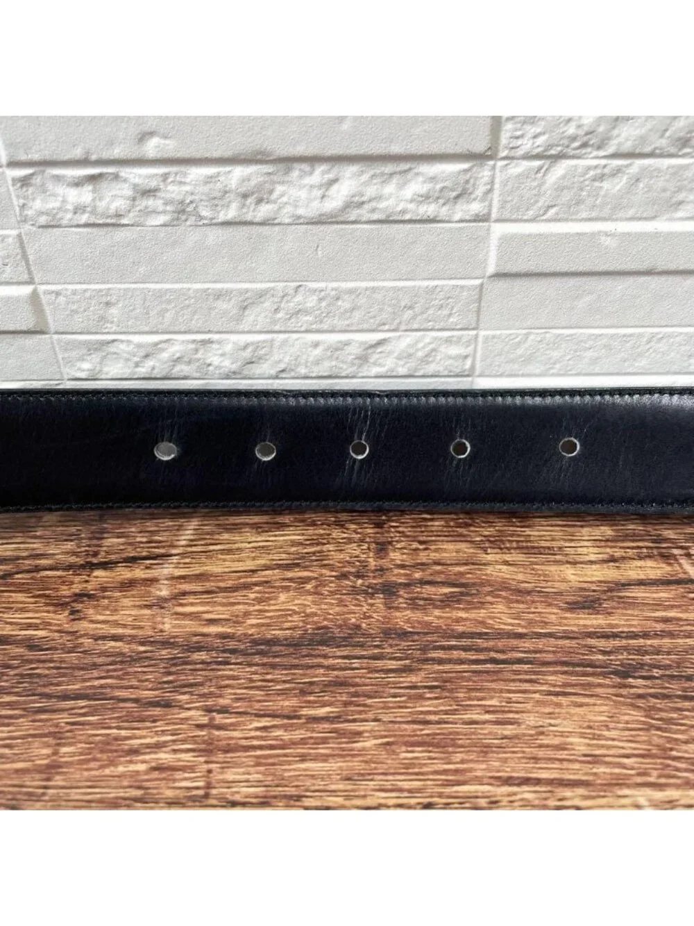Celine Leather Triomphe Logo Buckle Belt Black